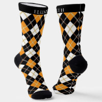 Motif de Jacquard orange noir blanc personnalisé