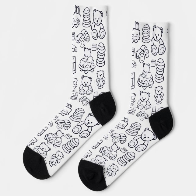 Chaussette motif de jouets pour bébé (Gauche)