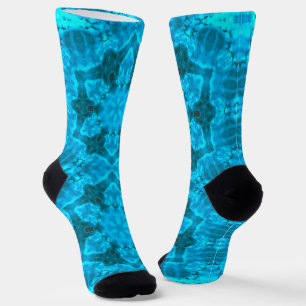 Chaussette Motif de kaléidoscope bleu glace givrée