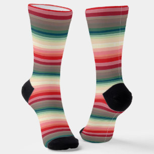 Chaussette Motif de la ligne verte rouge