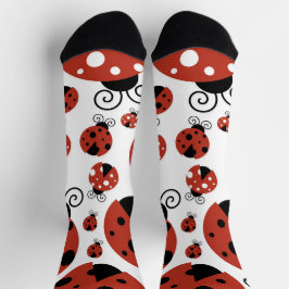 Chaussette Motif De Ladybugs, Mignons Ladybugs, Red Ladybugs