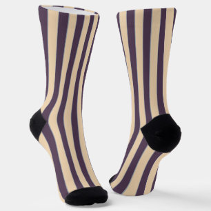 Chaussette Motif de lignes violettes et roses rousses