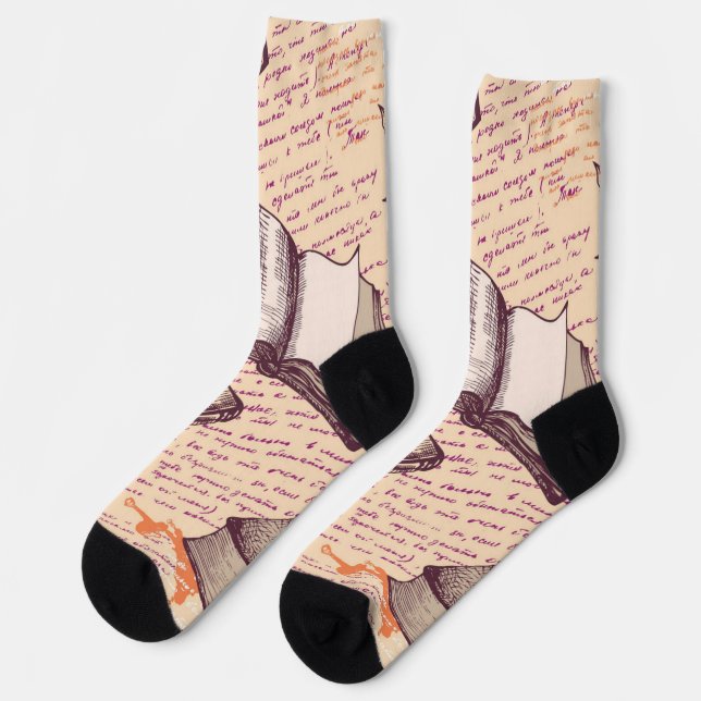 Chaussette Motif de livre (Gauche)