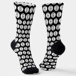 Chaussette Motif de logo d'entreprise promotionnel noir et bl