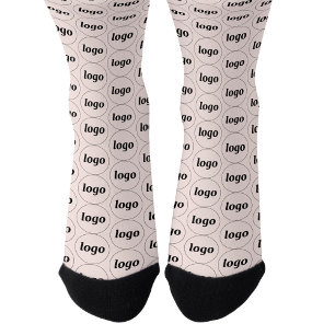 Chaussette Motif de logo d'entreprise rose blush promotionnel