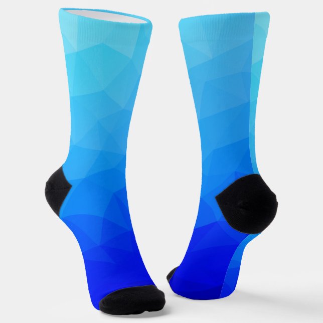 Chaussette Motif de maillage géométrique cool bleu d'été (Angulaire)