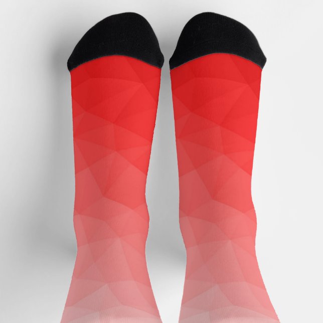 Chaussette Motif de maillage géométrique dégradé rouge (Haut)