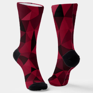 Chaussette Motif de maillage géométrique rose magenta noir fo