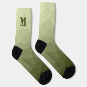 Chaussette Motif de maillage géométrique vert clair de l'armé