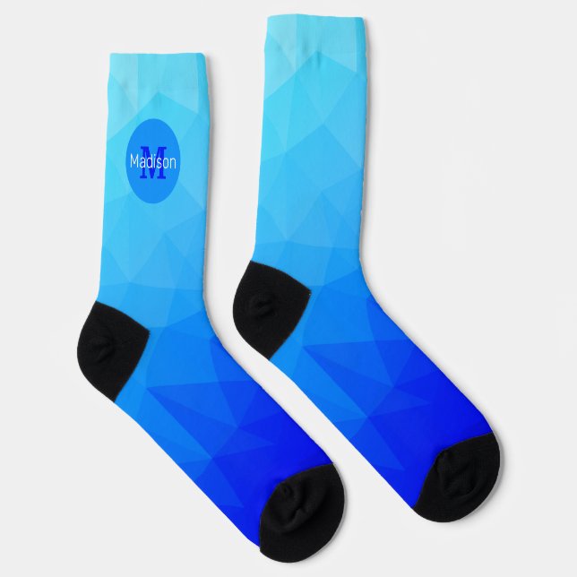 Chaussette Motif de maille géométrique de mer bleu été Monogr (Droite)