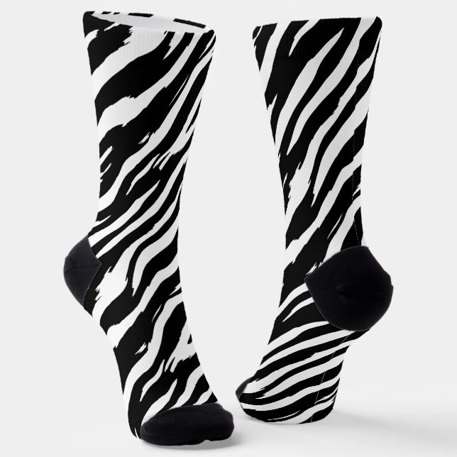 Chaussette Motif de mode classique Zebra Print Stripe (Angulaire)