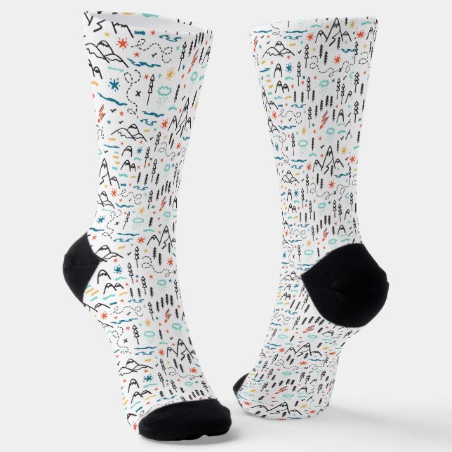 Chaussette Motif de montagne (Angulaire)