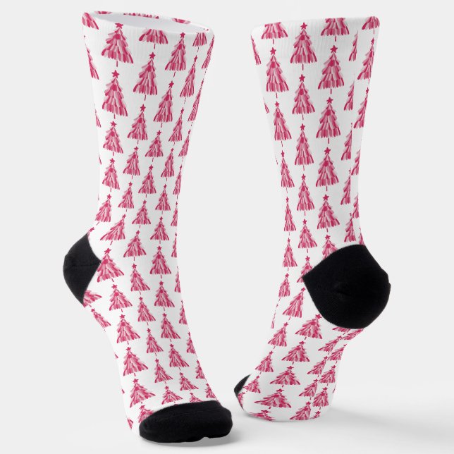 Chaussette Motif de Noël rose (Angulaire)