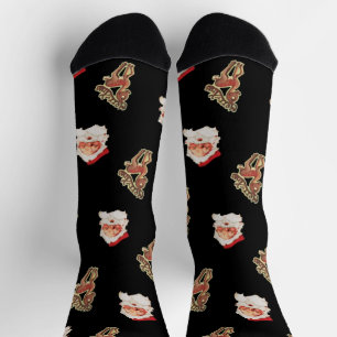 Chaussette Motif de Noël vintage, Père Noël