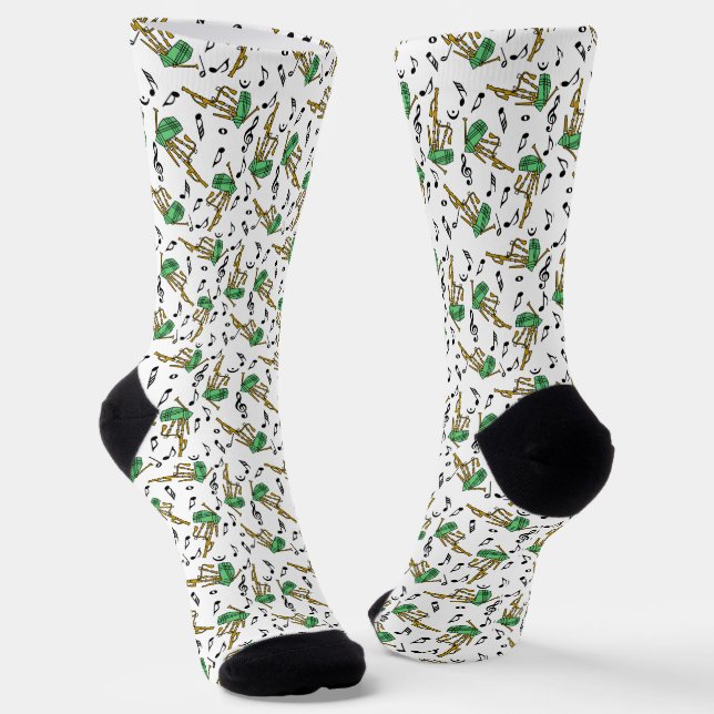 Chaussette Motif de note musicale Bagpipes (Angulaire)