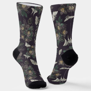 Chaussette Motif de papillon de nuit 