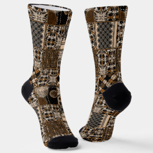 Chaussette Motif de patchwork rustique