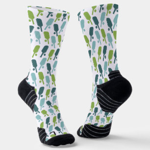 Chaussette Motif de pickleball vert et bleu