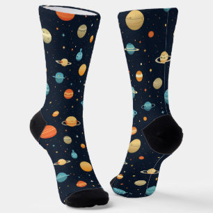 Chaussette Motif de planète spatiale colorée