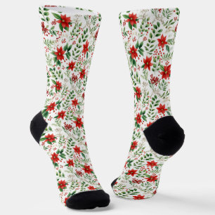 Chaussette Motif de poinsettia de Noël