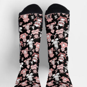 Chaussette Motif de postures de yoga   Motif sans couture de 