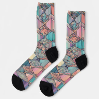 Chaussette Motif de prisme géométrique