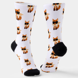 Chaussette Motif de renard mignon Impression d'animal de forê