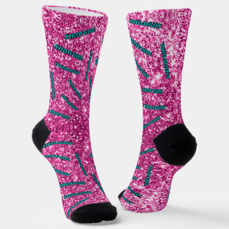 Chaussette Motif de Showgirl Pink Glitz