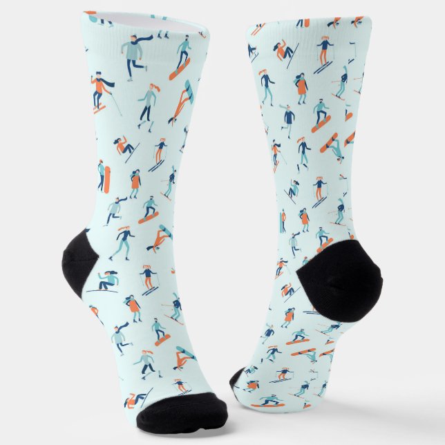 Chaussette Motif de sports d'hiver (Angulaire)