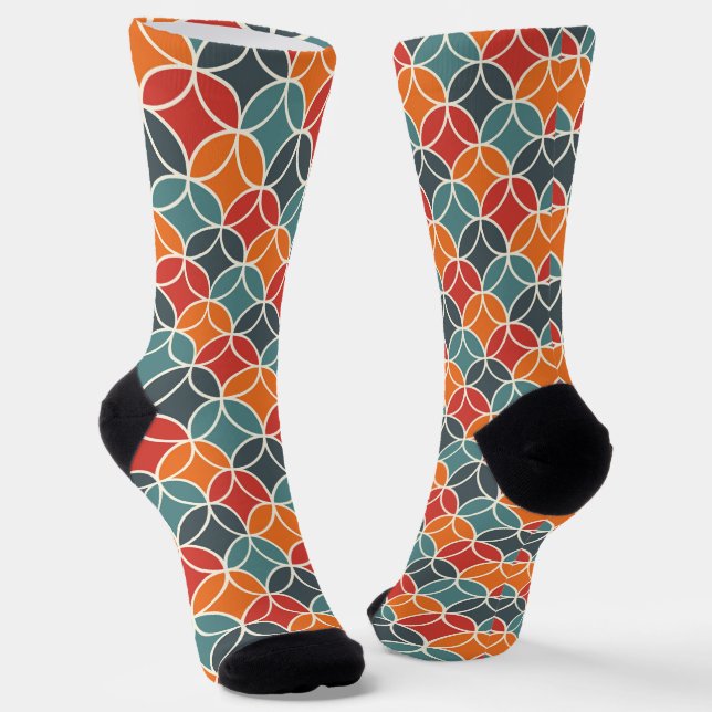 Chaussette Motif de style moderne coloré du milieu du siècle (Angulaire)