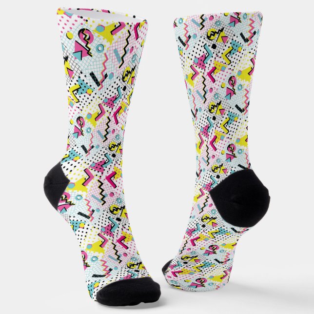 Chaussette Motif de style postmoderne Memphis (Angulaire)