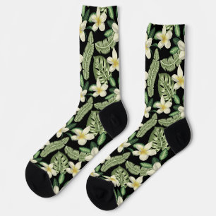 Chaussette Motif de surface floral Fleurs et feuilles tropica
