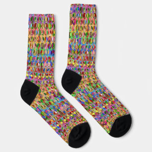Chaussette motif de symboles de paix multicolores