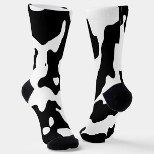 Chaussette Motif de vache noir et blanc