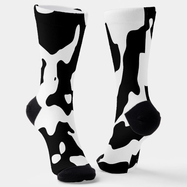 Chaussette Motif de vache noir et blanc (Angulaire)