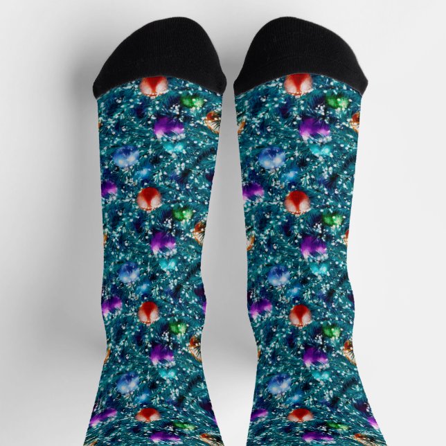 Chaussette Motif des balles d'arbre de Noël (Haut)