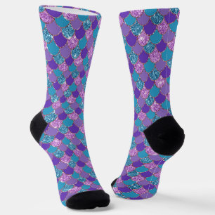 Chaussette Motif des échelles de sirène colorées