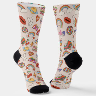 Chaussette Motif des icônes hippie