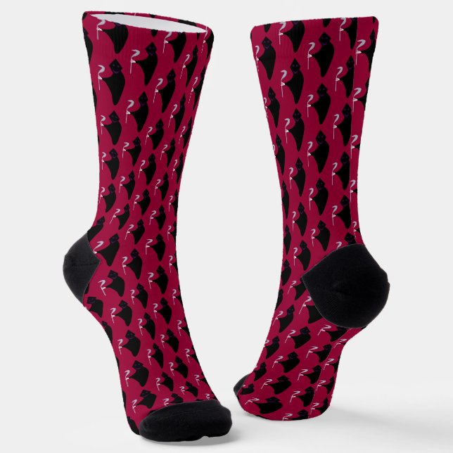 Chaussette Motif d'Halloween de faucheuse grise (Angulaire)