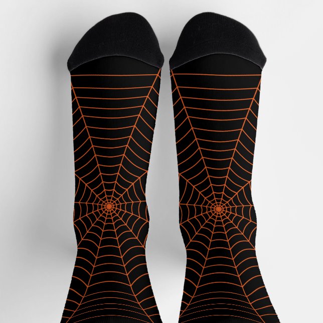 Chaussette Motif d'Halloween Orange noir (Haut)