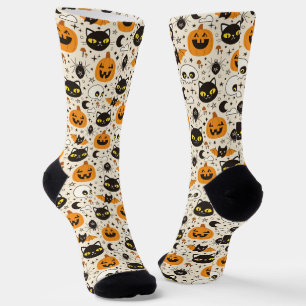 Chaussette Motif d'Halloween rétro