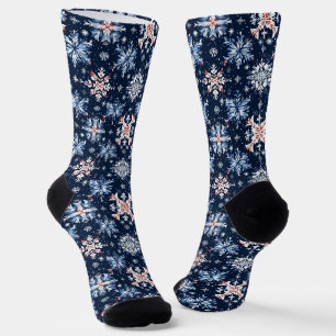 Chaussette Motif d'hiver bleu