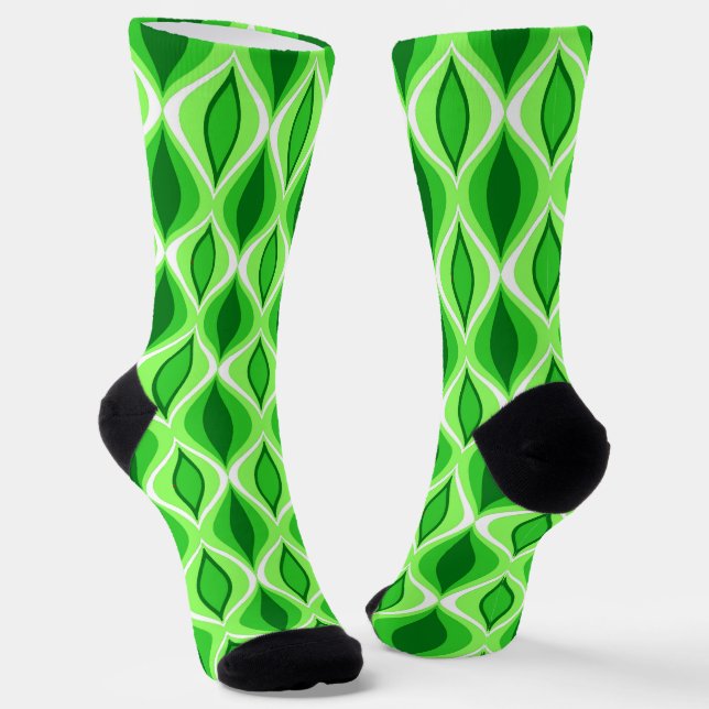 Chaussette Motif diamant du milieu du siècle Emerald & Lime G (Angulaire)
