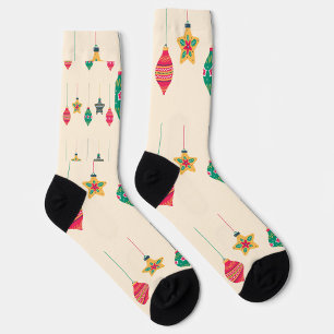 Chaussette Motif d'ornement de Noël rétro Chaussettes de fête