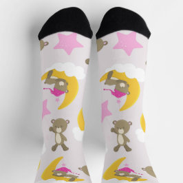 Chaussette Motif D'Ours, Nounours, Mignons Ours, Étoiles