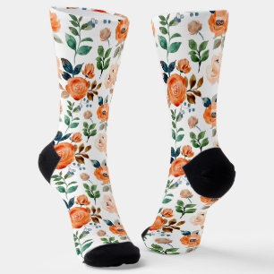 Chaussette Motif élégant et sans couture de fleurs à l'aquare