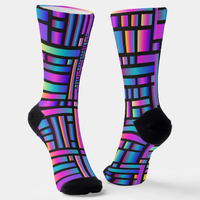 Chaussette Motif élégant moderne - Mode Tartan géométrique (Angulaire)