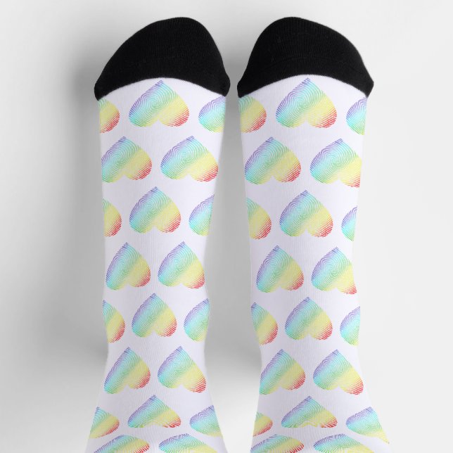 Chaussette Motif en forme de coeur arc-en-ciel (Haut)