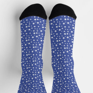 Chaussette Motif étoile blanche sur chaussettes bleues