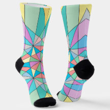 Motif étoile triangle mosaïque pastel rétro coloré